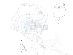 MEDLEY 150 4T IE ABS E3 2020 (APAC) drawing Remote control switches - Battery - Horn