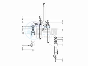 Beverly 350 4t 4v ie e3 ( USA - ca ) USA_CAL drawing Fork components (Kayaba)