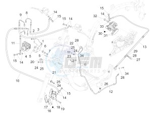 Medley 125 4T ie ABS (APAC) drawing Brakes pipes - Calipers (ABS)