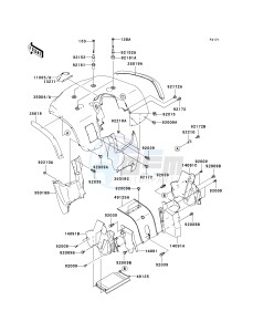 KVF 700 A [PRAIRIE 700 4X4] (A6F) A6F drawing FRONT FENDER-- S- -