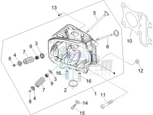 Fly 50 4t (USA) drawing Cilinder head unit - Valve