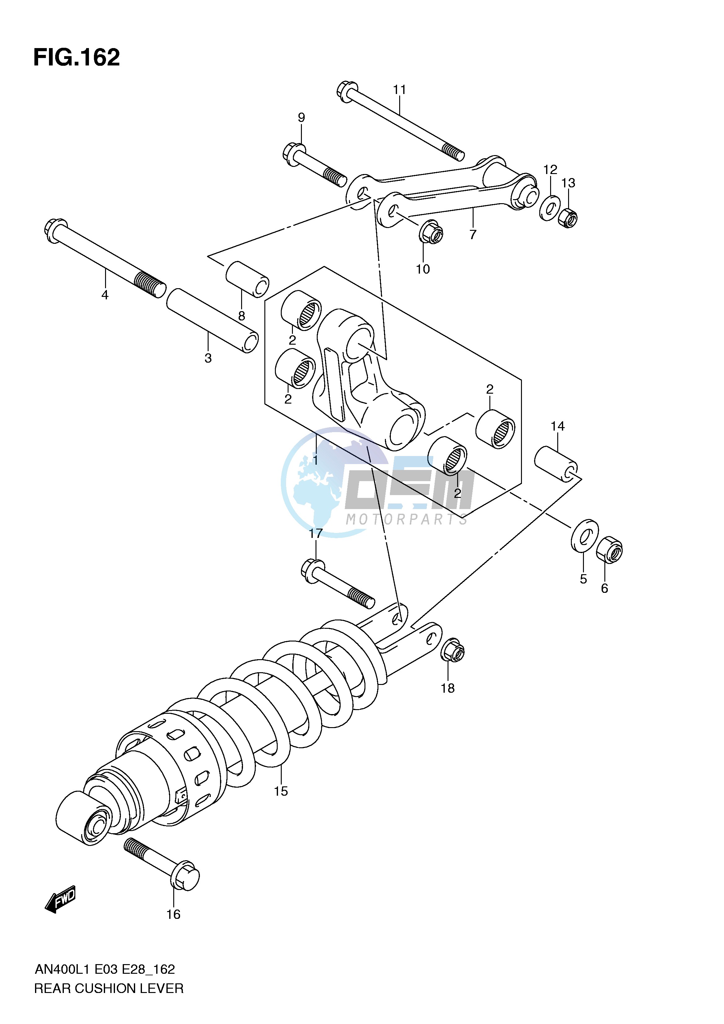 REAR CUSHION LEVER (AN400ZAL1 E28)