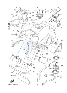 MT09A MT-09 ABS 900 (2DR1 2DR2) drawing FUEL TANK