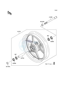 Z1000SX ABS ZX1000HDF FR GB XX (EU ME A(FRICA) drawing Front Hub