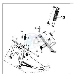 TWEET 50 A drawing REAR SHOCK AND STAND