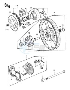 KZ 440 A [LTD] (A1) [LTD] drawing REAR WHEEL_HUB_BRAKE_CHAIN -- 80 A1- -