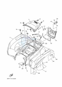 YFM700FWAD YFM7NGPLK (B4FR) drawing REAR FENDER