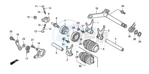 TRX450R drawing GEARSHIFT DRUM