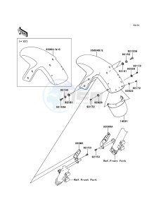 ER-6f ABS EX650B6F GB XX (EU ME A(FRICA) drawing Front Fender(s)