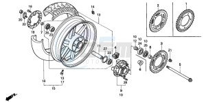 CBR600F2 drawing REAR WHEEL