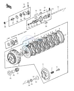 KZ 550 C [LTD] (C1-C2) [LTD] drawing CLUTCH -- 80-81 C1_C2- -