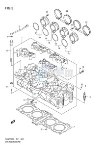 GSX650F (E21) Katana drawing CYLINDER HEAD