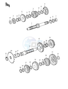 KDX 175 A [KDX175] (A1) [KDX175] drawing TRANSMISSION -- 80 A1- -