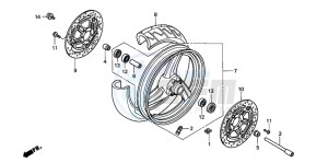 CB600F2 HORNET S drawing FRONT WHEEL