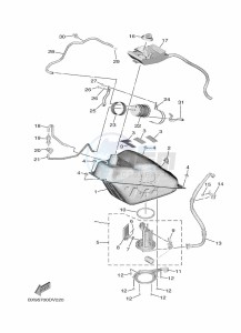 MWD300 TRICITY 300 (BED7) drawing FUEL TANK