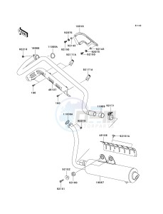 KVF 650 E [BRUTE FORCE 650 4X4 HARDWOODS GREEN HD] (E1) E1 drawing MUFFLER-- S- -