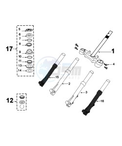 TWEET 125 C PRO drawing FORKS AND STEERING