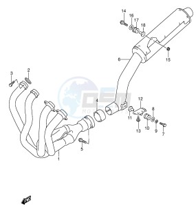 RF600R (E2) drawing MUFFLER (MODEL P R)