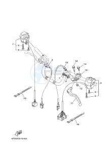 YBR125E (4P2G 4P2H 4P2J) drawing HANDLE SWITCH & LEVER