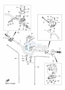 YFZ50 (BW4D) drawing STEERING HANDLE & CABLE