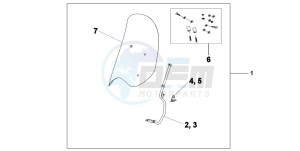 SH300AR drawing WINDSHIELD WITHOUT KNUCKLE VISOR