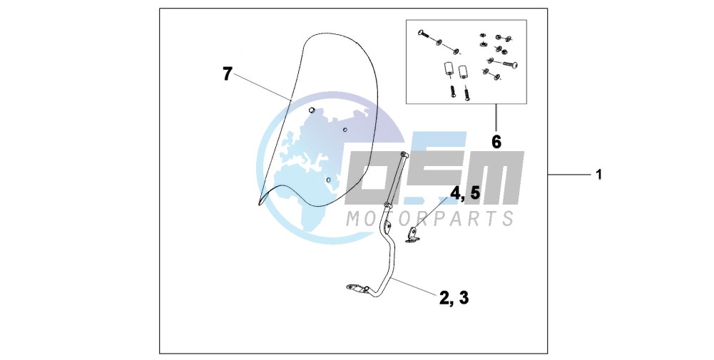 WINDSHIELD WITHOUT KNUCKLE VISOR