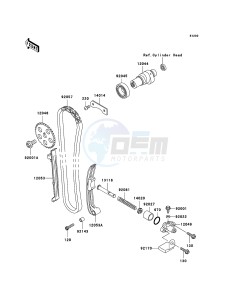 KLF250 KLF250A8F EU GB drawing Camshaft(s)/Tensioner