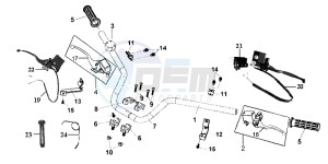 QUADLANDER 250 drawing HANDLEBAR / BRAKE LEVERS CPL L / R