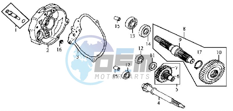 CRANKCASE - DRIVE SHAFT - CRANKCASE