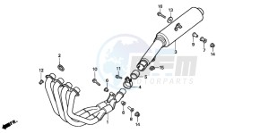 CBR600F3 drawing EXHAUST MUFFLER