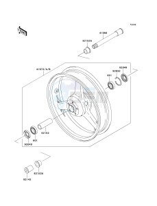 ZX 900 F [NINJA ZX-9R] (F1-F2) [NINJA ZX-9R] drawing FRONT WHEEL