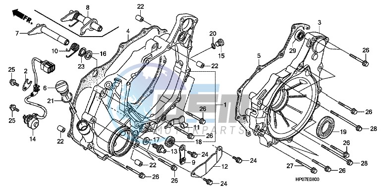 REAR CRANKCASE COVER