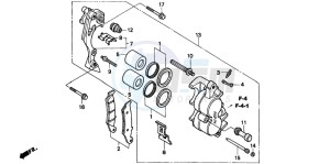 XR400R drawing FRONT BRAKE CALIPER