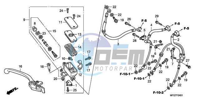 FR. BRAKE MASTER CYLINDER (CB600FA/FA3)