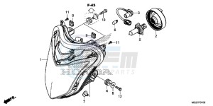 CB500XAF CB500X UK - (E) drawing HEADLIGHT