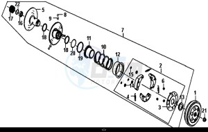 CROX 50 (25 KM/H) (AE05WA-NL) (E4) (L8-M1) drawing DRIVEN PULLEY ASSY