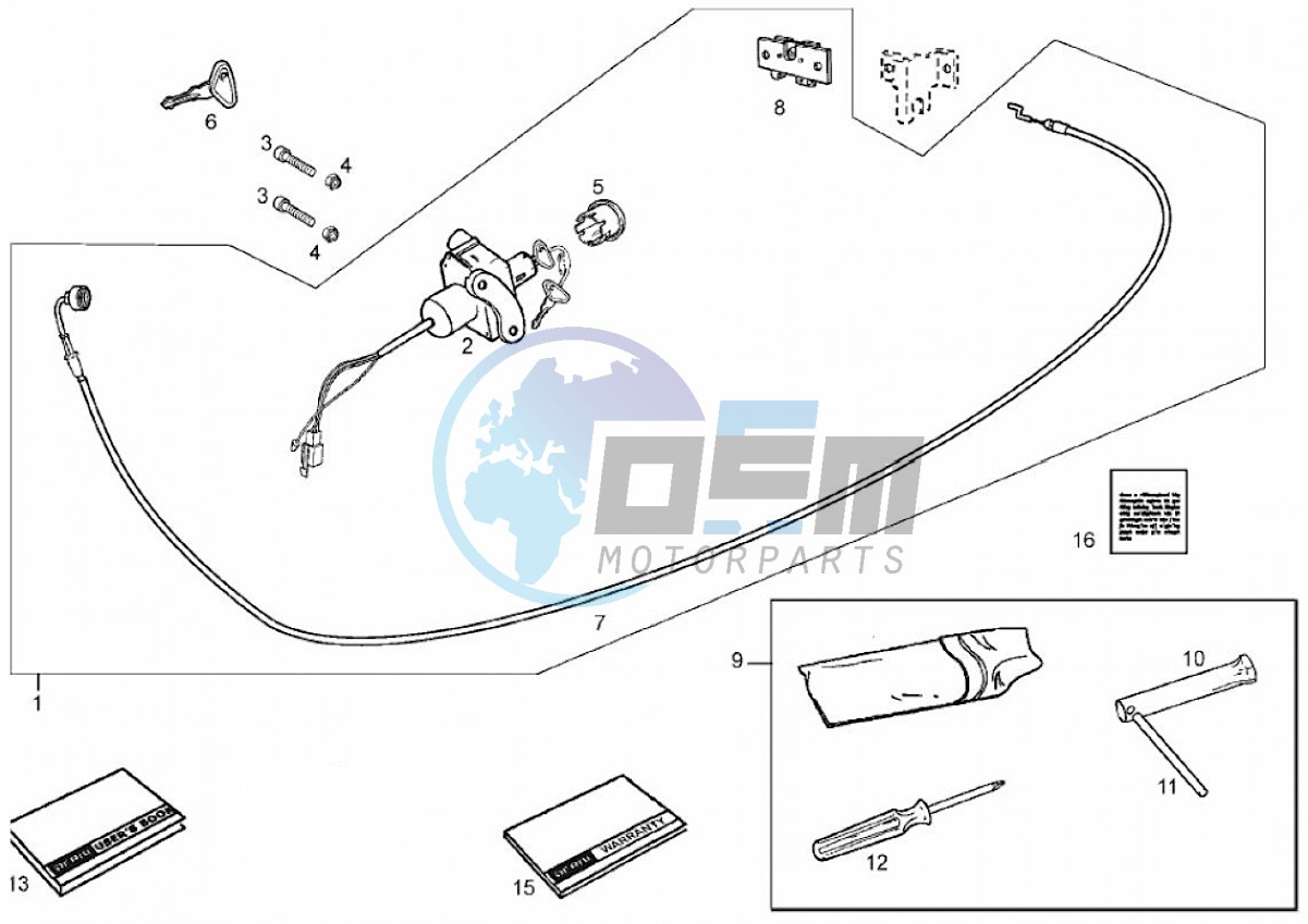 Lock hardware kit (Positions)