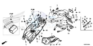 MSX125D MSX125 UK - (E) drawing REAR FENDER