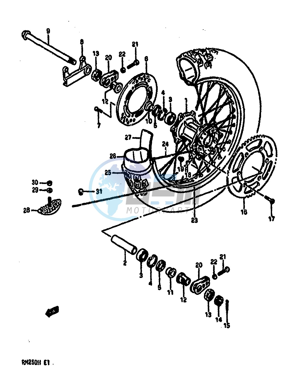 REAR WHEEL (MODEL H)