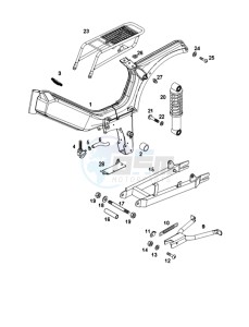 LUXE_E-START_EX_25-45kmh 50 drawing Frame-rear fork-central stand