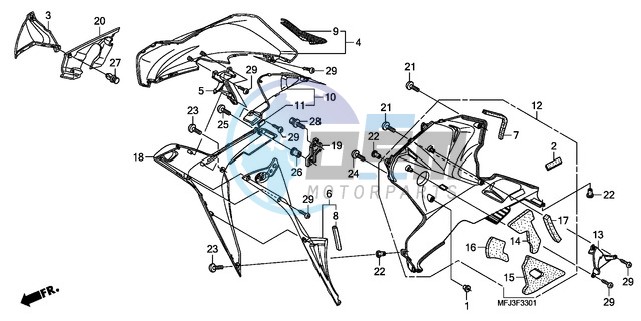 LOWER COWL (R.) (CBR600RR9,A/RA9,A)