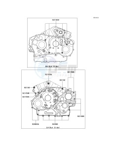 VN 1600 B [VULCAN 1600 MEAN STREAK] (B6F-B8FA) B6F drawing CRANKCASE BOLT PATTERN