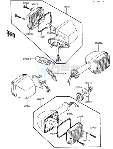 ZX 750 E [GPZ 750 TURBO] (E1-E2) [GPZ 750 TURBO] drawing TURN SIGNALS