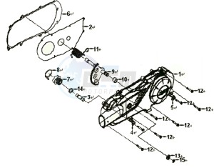 SYMPHONY 125 drawing CRANKCASE COVER LEFT