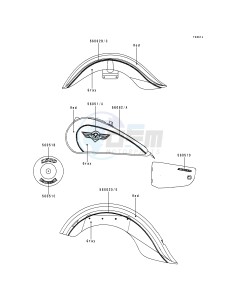 VN 1500 E [VULCAN 1500 CLASSIC] (E1) [VULCAN 1500 CLASSIC] drawing DECALS-- RED_GRAY- -