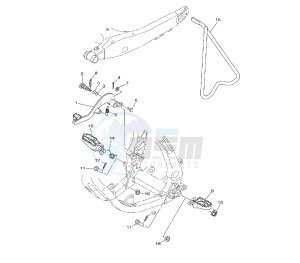 YZ LC 250 drawing STAND AND FOOTREST