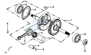 GTS 250 EURO3 drawing CRANKSHAFT