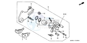 CBR125RWA Europe Direct - (ED / WH) drawing REAR BRAKE CALIPER