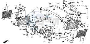 VTR1000F SUPER HAWK drawing RADIATOR