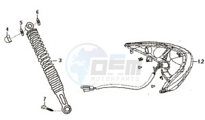 SYMPHONY 50 45KMH drawing TAIL LIGHT - REAR SUSPENSION